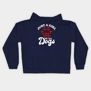 Just A Girl Who Loves Dogs Kids Hoodie